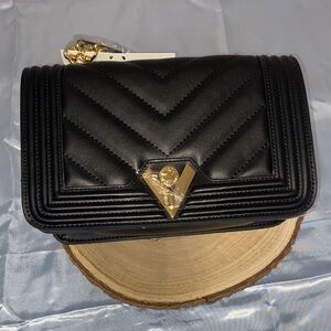 VALENTINO ORLANDI BLACK QUILTED CROSSBODY